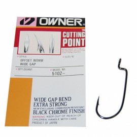 ANZUELO OWNER OFFSET WORM WIDE GAP 2/0 (5ud)