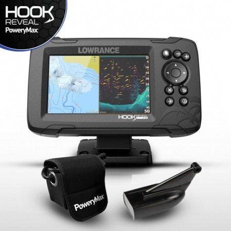 Sonda GPS Plotter Lowrance HOOK Reveal 5 HDI 83/200 + BATERIA PoweryMax Ready