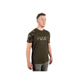 Camiseta foxraglan con estampado de pecho de camuflaje / caqui Fox talla s