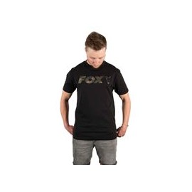 Camiseta fox con estampado de pecho de camuflaje y negro talla s