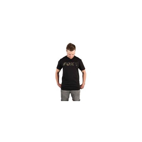 Camiseta fox con estampado de pecho de camuflaje y negro talla s